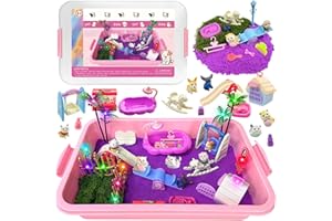 PIIMNT Pet Toys for Kids, Kit Sets with Lights, Cat and Dog Pet Care Toys Sets, Sand Play Sets, Birthday Presents for 3,4,5,6,7,8,9 Year Olds
