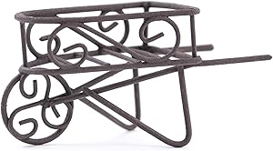 Touch of Nature 3 by 1.5 by 1.5-Inch Fairy Garden Wheelbarrow Yard Art, Mini, Rustic