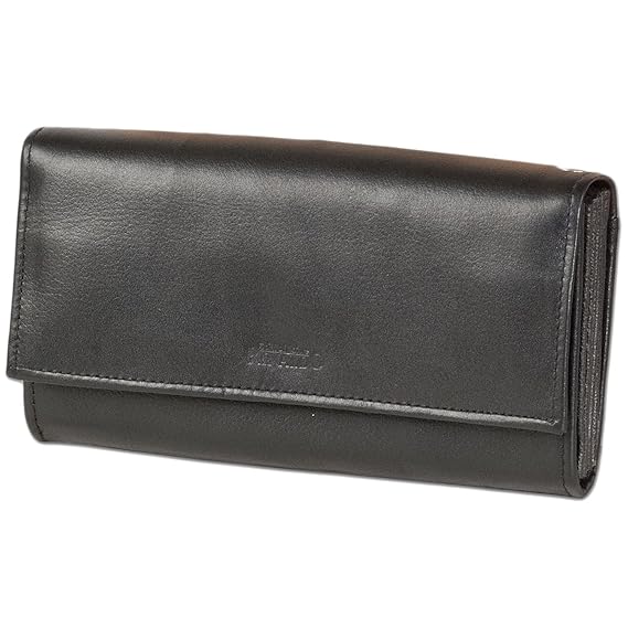 Profi Kellnerbörse | aus echtem Leder | verstärktes Münzfach | Doppel-Druckknopf-Verschluss | Farbe: Schwarz | Neu