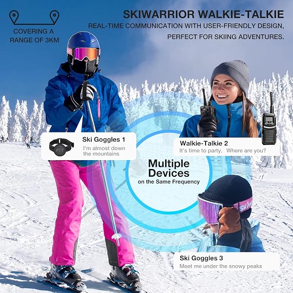 SKIWARRIOR MULTIFUNCTIONAL SMART WIRELESS SKI GOGGLES WITH WALKIE-TALKIE, ANTI-FOG ZEISS LENS, MUSIC & CALL FUNCTION (G02-ZEISS-PINK)