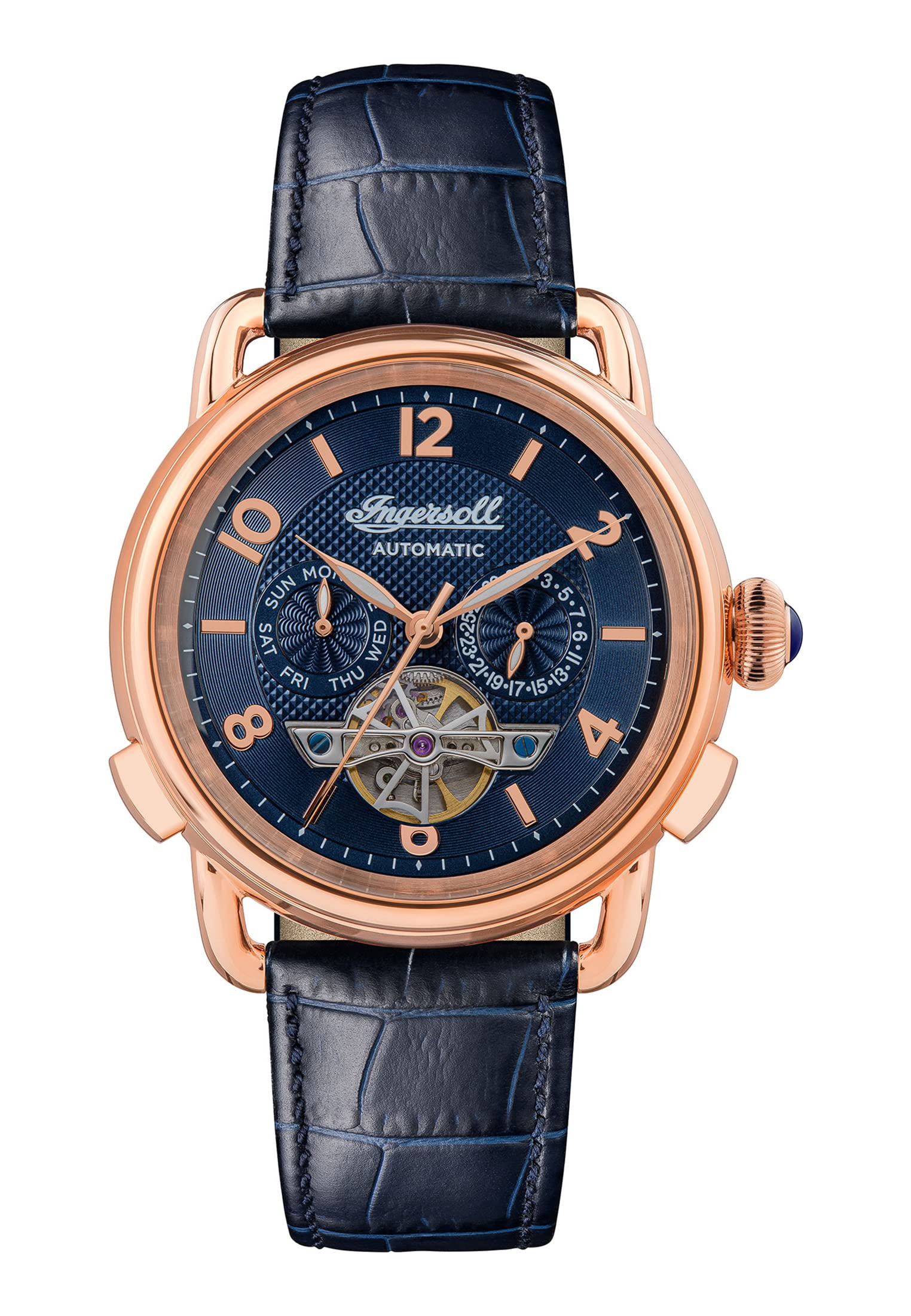 Ingersoll Men's The New England Automatic Watch with Blue Dial and Blue Leather Strap I00902B