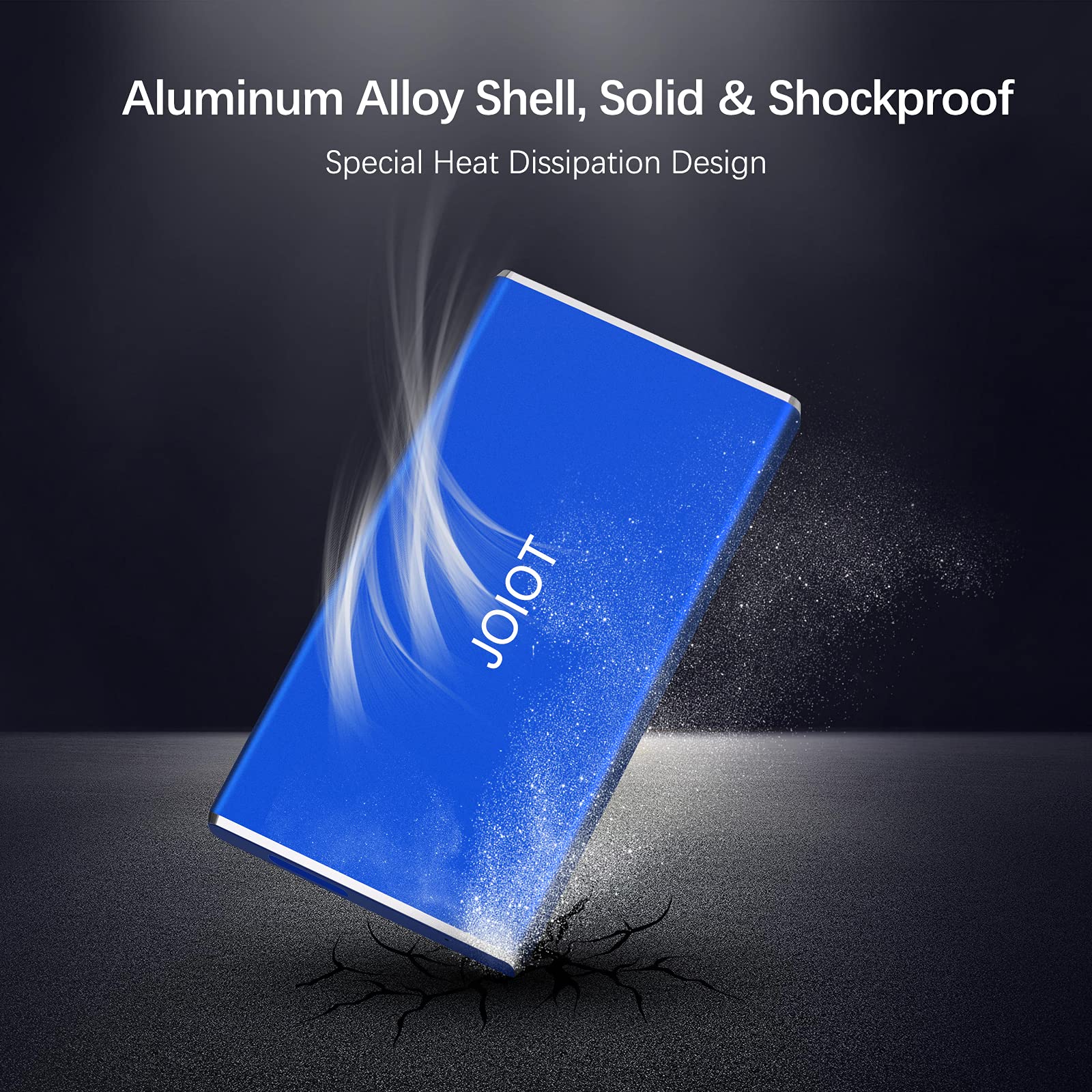 JOIOT Mini Portable SSD 500GB External Solid State Drive - Up to 540MB/s, USB 3.1 Gen 2 Ultra-Slim External SSD, Blue