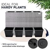 CASARIA Flower Box Large Tall Rattan Pot Planter 95x27x60 cm Grey view 5