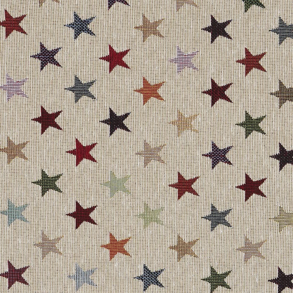 Kt KILOtela - Upholstery Fabric, Jacquard Gobelin, Upholstery, Drapery, Cushions, Curtains, Headboards, Accent Pillows, Handbags, Tote Bags, 100 cm Length x 280 cm Width, Stars - Multicolor ─ 1 metre — image 1