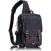 Leaper Retro Crossbody Bag Sling Bag Canvas Messenger Bag for Men Women Shoulder Bag Crossbody Handbags Satchel Travel Bag