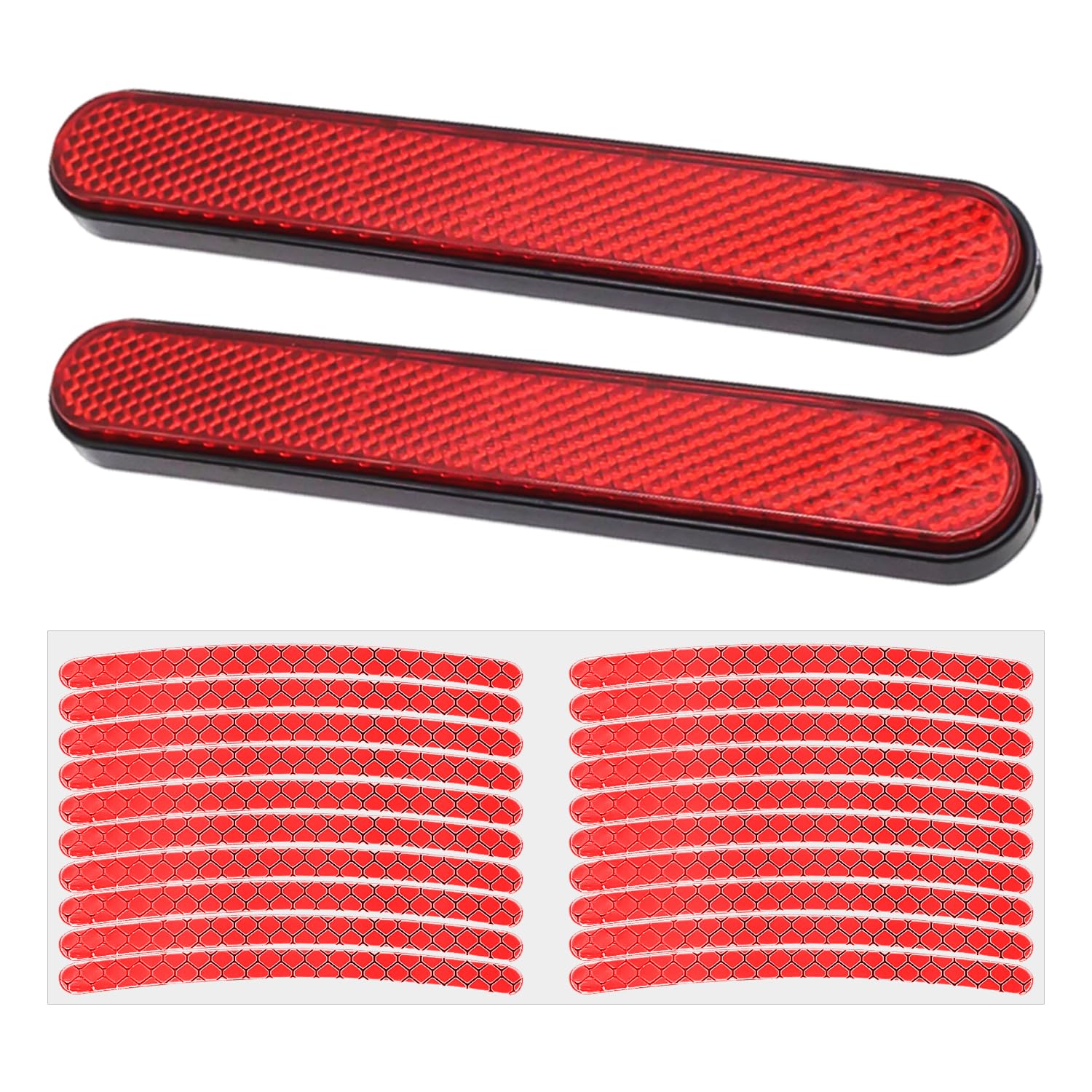 XMNIVATE 2Pcs Motorcycle Reflective Strips, 20Pcs Wheel Reflective Stickers, Luminous Decorative Car Stickers, Motorcycle Front Shock Absorbing Reflective Strips, Body Reflective Strips
