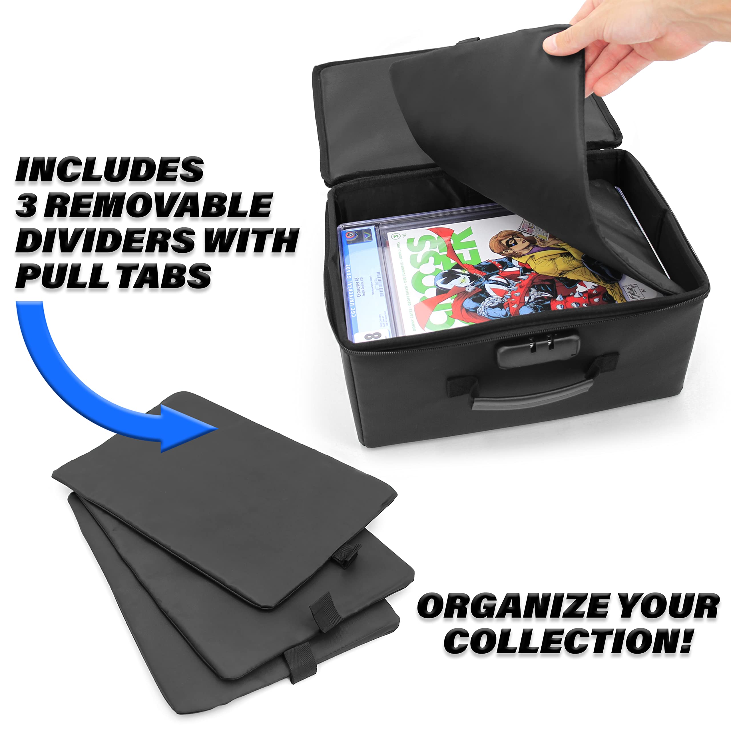 CASEMATIX Comic Book Storage Bin – Fits 30 CGC Graded Comics, Case With Dividers - View #6