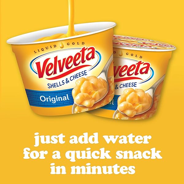 VELVEETA SHELLS AND CHEESE MAC AND CHEESE, 4 CUPS, FOR EASY SNACK OR DINNER SIDE, ORIGINAL FLAVOR, 2.39 OZ