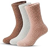 CozyTouch 3-Pairs Soft Cozy Crew Socks for Women – Warm Fluffy Fuzzy Slipper Socks, Womens Crew Socks for Sleeping