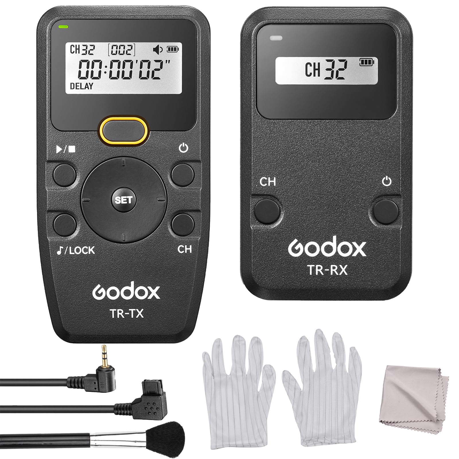 Godox TR Series 2.4G Wireless Remote Control Camera Shutter Remote 6 Timer Settings 32 Channels with TR-OP12 Shutter Cable Replacement for Olympus E-620 E-600 E-520 E-510