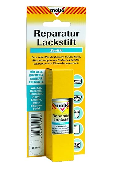 12 ml, Molto Reparatur Lackstift, in der Farbe 'weiss' [Werkzeug]