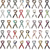 Sidasion 40 Pcs Purse Scarf Bags for Women Handbag Scarfs Band Hair Neck Scarves, Ribbon Satin Head Neckerchief Silk Headband Fashion Gifts