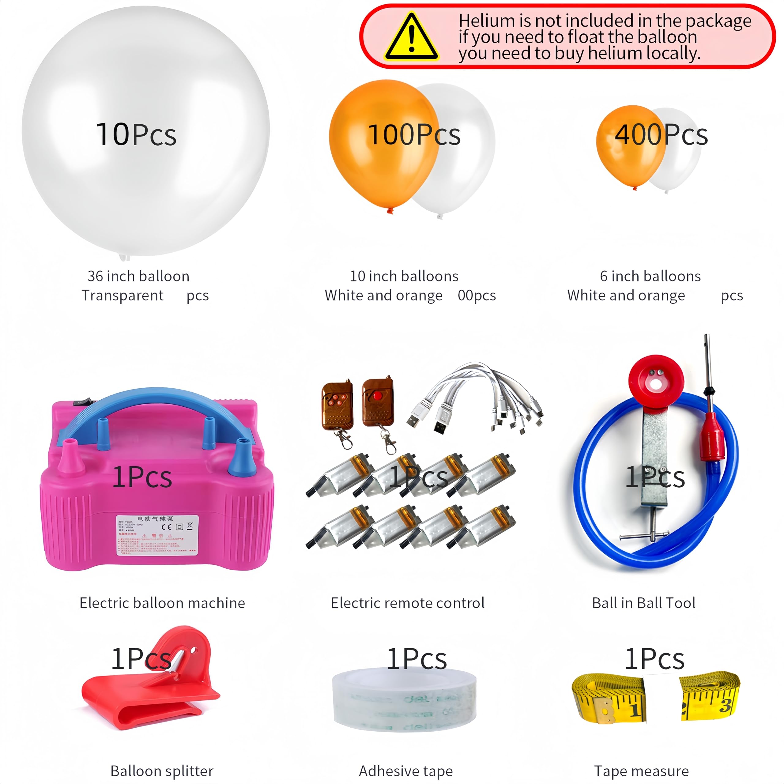 Reveal Balloons Remote Control Ground Explosion, Ball in ball tool, Balloon Filling Kit, Helium floating flying, wedding, opening ceremony arrangement, party birthday