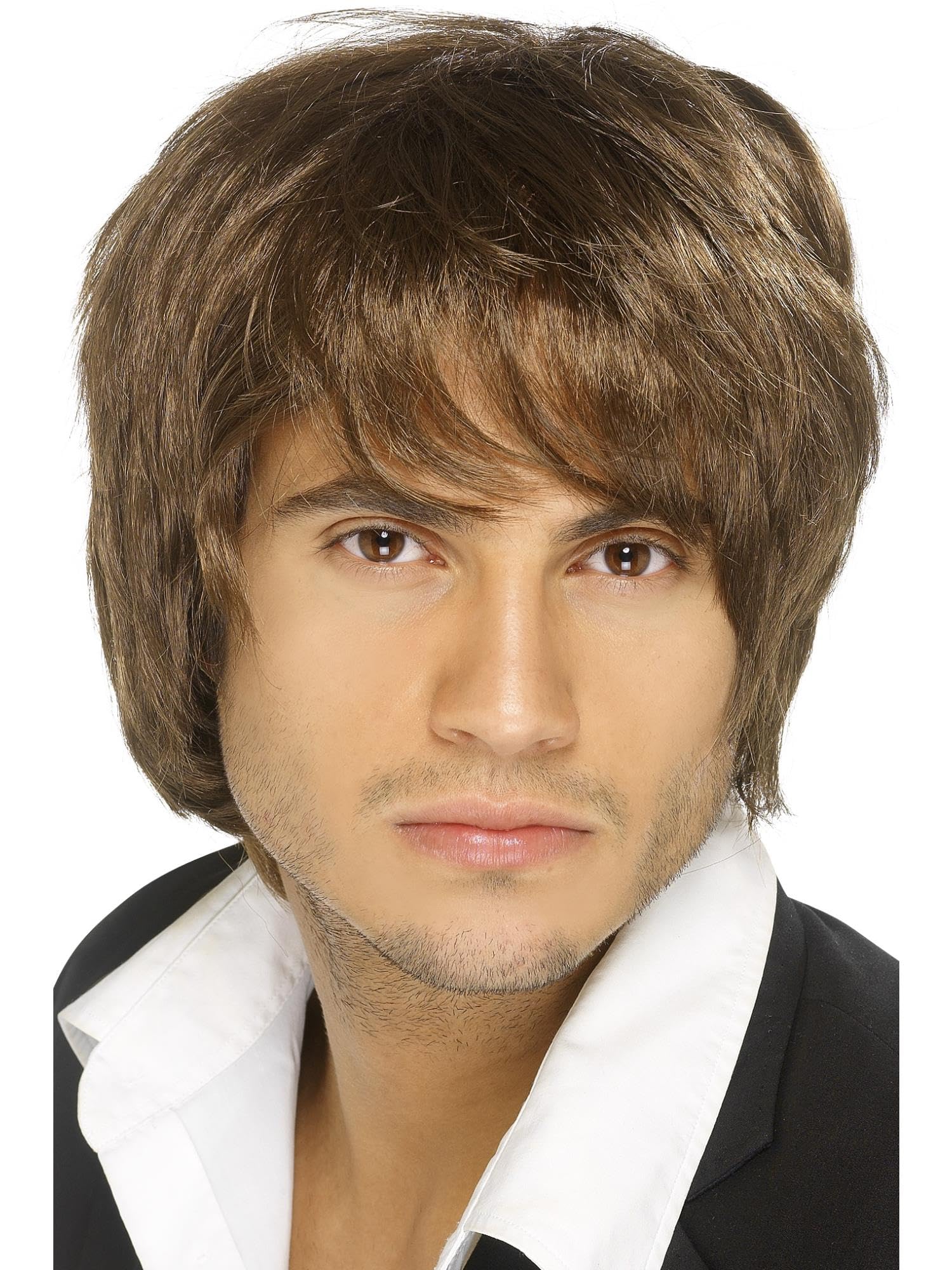 Smiffys Boy Band Wig - Brown(Size: US One Size)