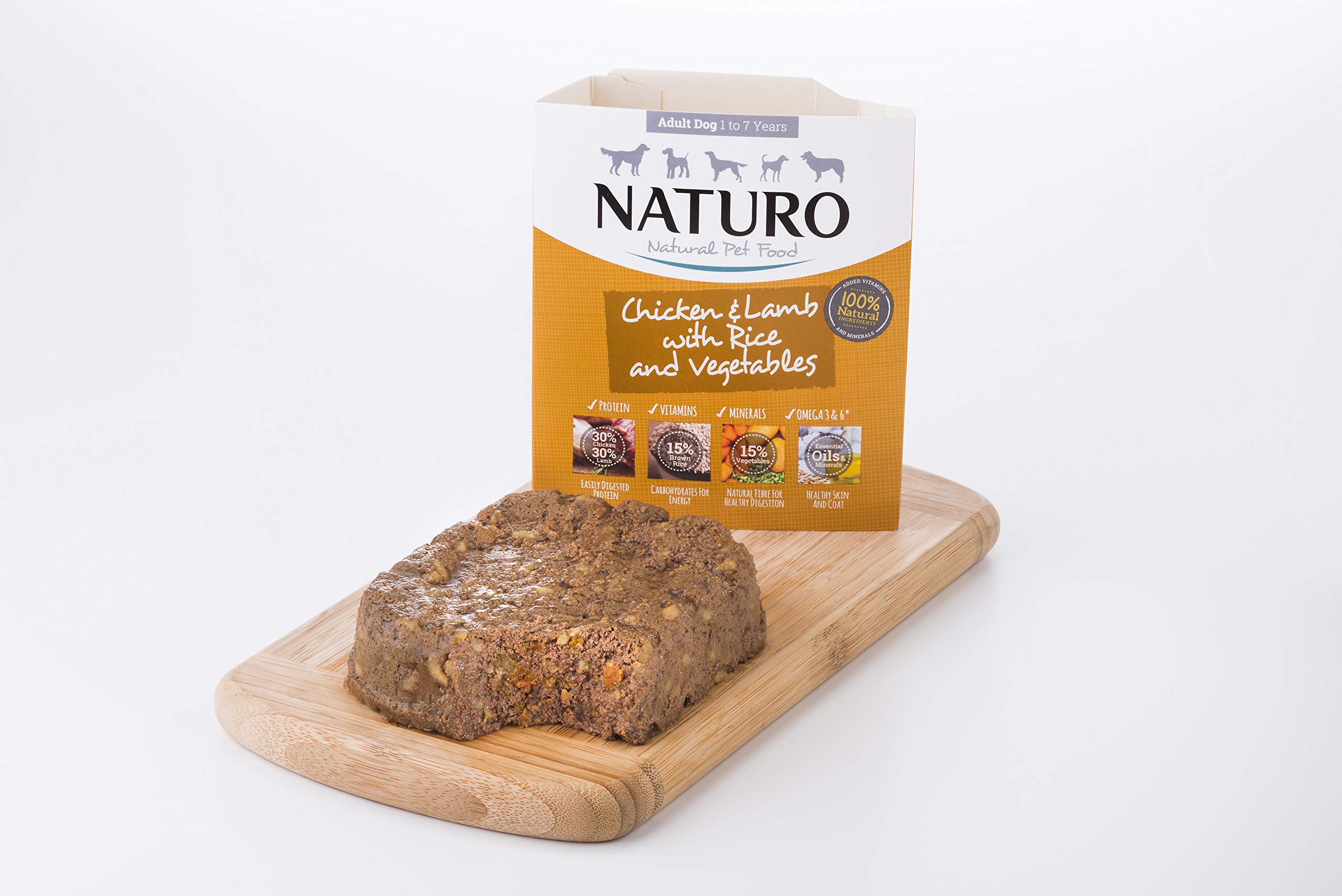 Chicken, Lamb & Rice with Vegetables Wet Food for Adult Dogs Trays 400g x 7