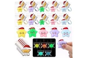 Wettarn 30 Sets Christmas Star Stress Balls with Motivational Shaped Cards Bulk Stress Relief Toys Holiday Prize Thank You Employee Appreciation Gift Christmas Stocking Stuffer