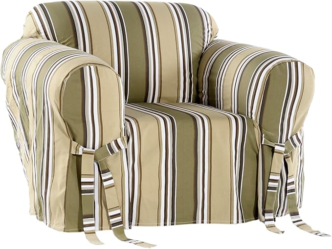 Classic Slipcovers Printed Classic Stripe Canvas Chair