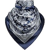 Mariorlsy 35" Men's Silk Cowboy Scarf - Oversized Western Bandana Neckwear, Large Square Scarf with Gift Packaging