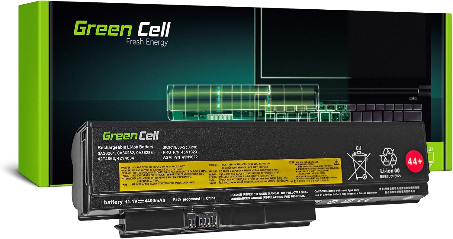Green Cell® Standard Series 0A36306 0A36307 45N1022 45N1023 45N1026 45N1028 45N1029 45N1175 Battery for Lenovo ThinkPad X230 X230i Laptop (6 Cells 4400mAh 11.1V Black)