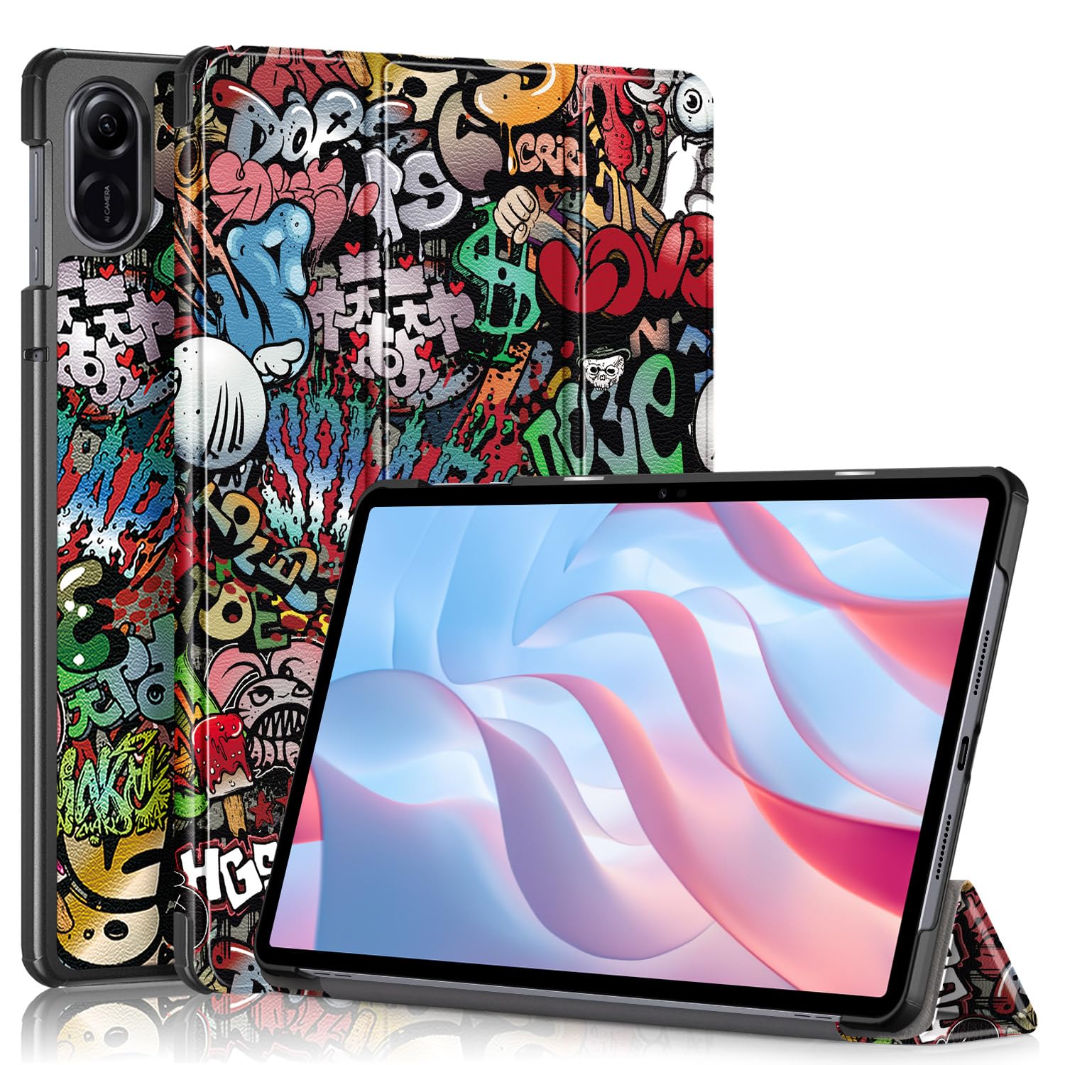Dlahaby Case for Honor Pad X9 11.5 inch 2023,Slim Smart Shell with Stand Function Flip Cover for Honor Pad X9 / X8 Pro 11.5'' Tablet,graffiti