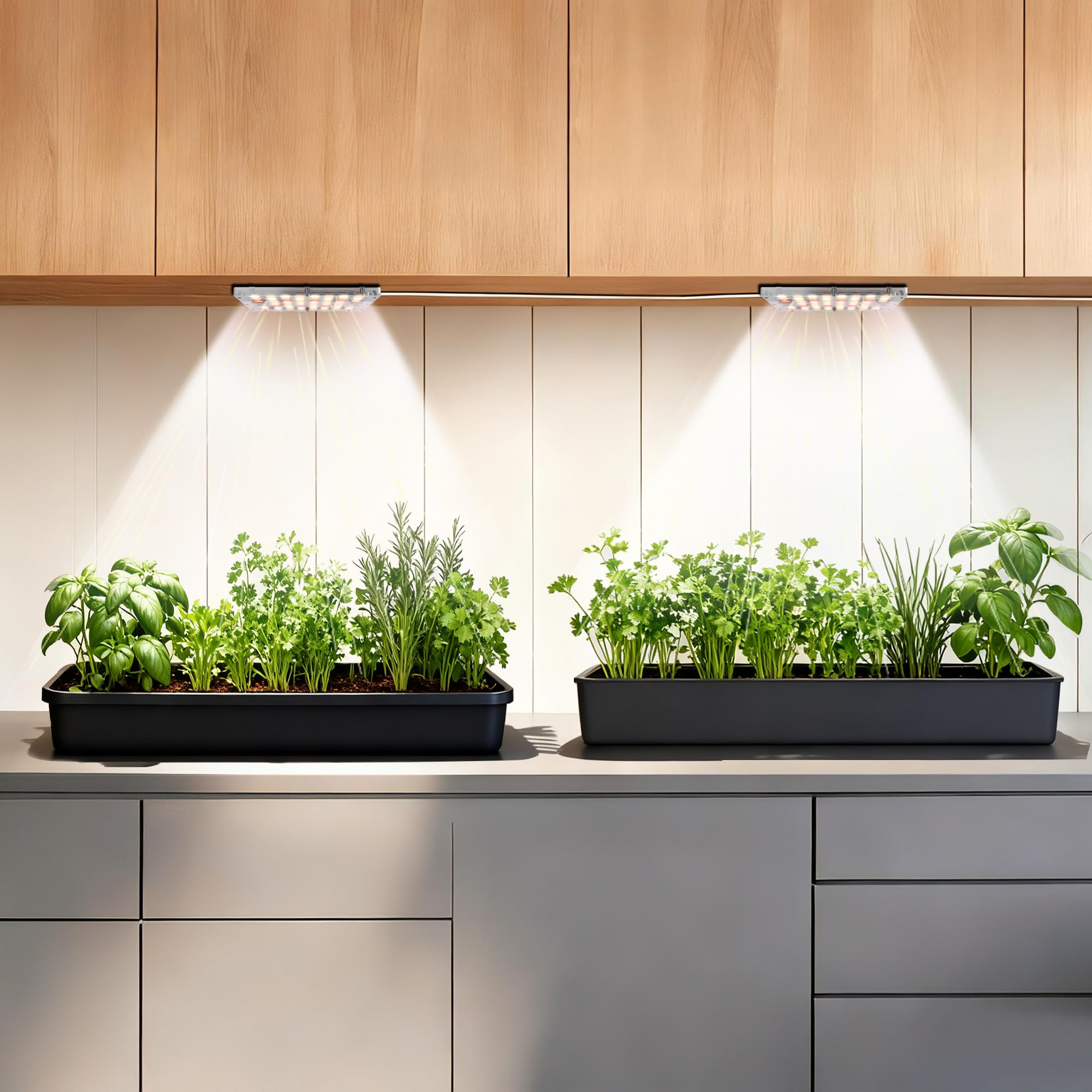 Dual Head LED Grow Light for Indoor Plants, Full Spectrum Under Cabinet ...