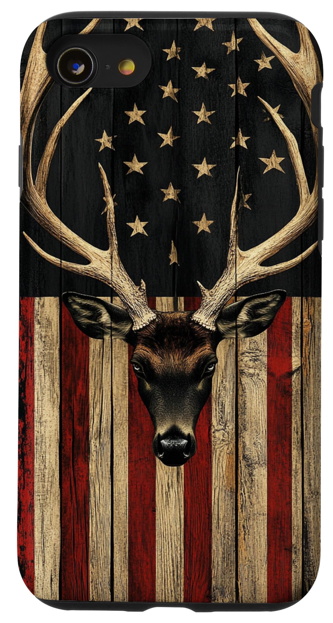 iPhone SE (2020) / 7 / 8 Deer Hunting American Flag With Deer Antlers Case