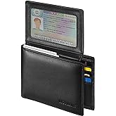 Sigtrenx Leather Wallets for Men, Genuine Leather Mens Wallets Bifold Rfid Blocking with 2 ID Windows