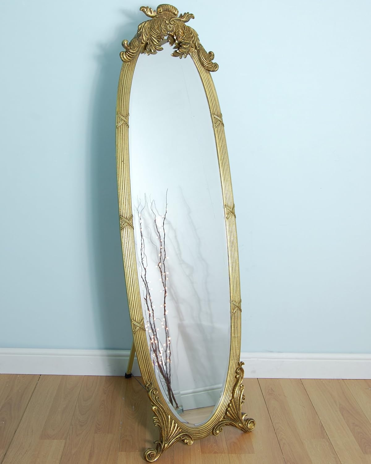 C&M · Boscobel · Gold FreeStanding Dressing Mirror with Metal Stand · 164cm x 48cm Amazon.co