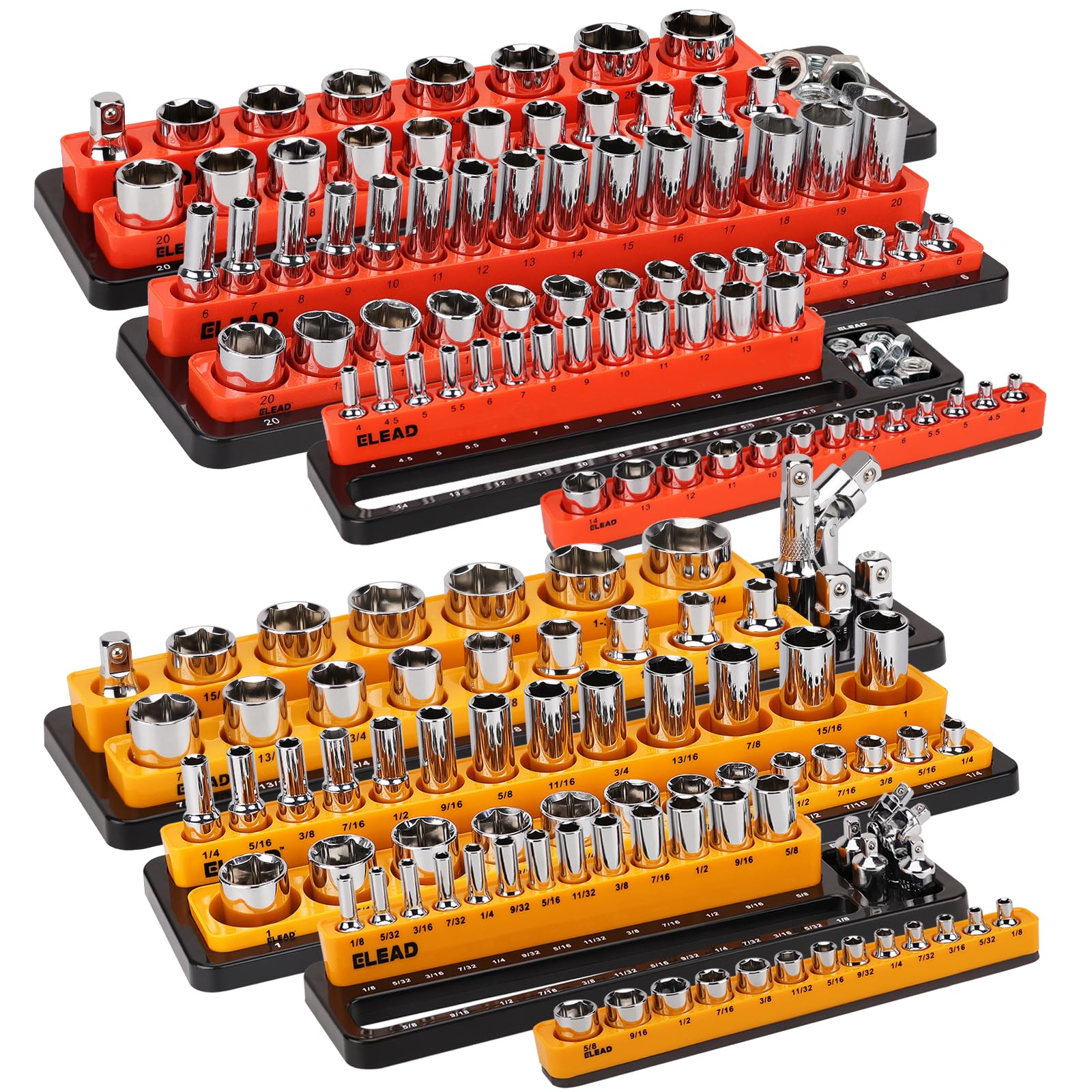 小物 morgan&oates Magnetic Socket Organizer Set 6piece Durable 1/2 1/4 3/8