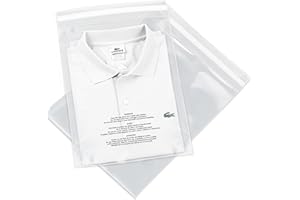 Spartan Industrial - 12" X 15" (500 Count) Self Seal Clear Poly Bags with Suffocation Warning for Packaging, Clothes & FBA - Permanent Adhesive