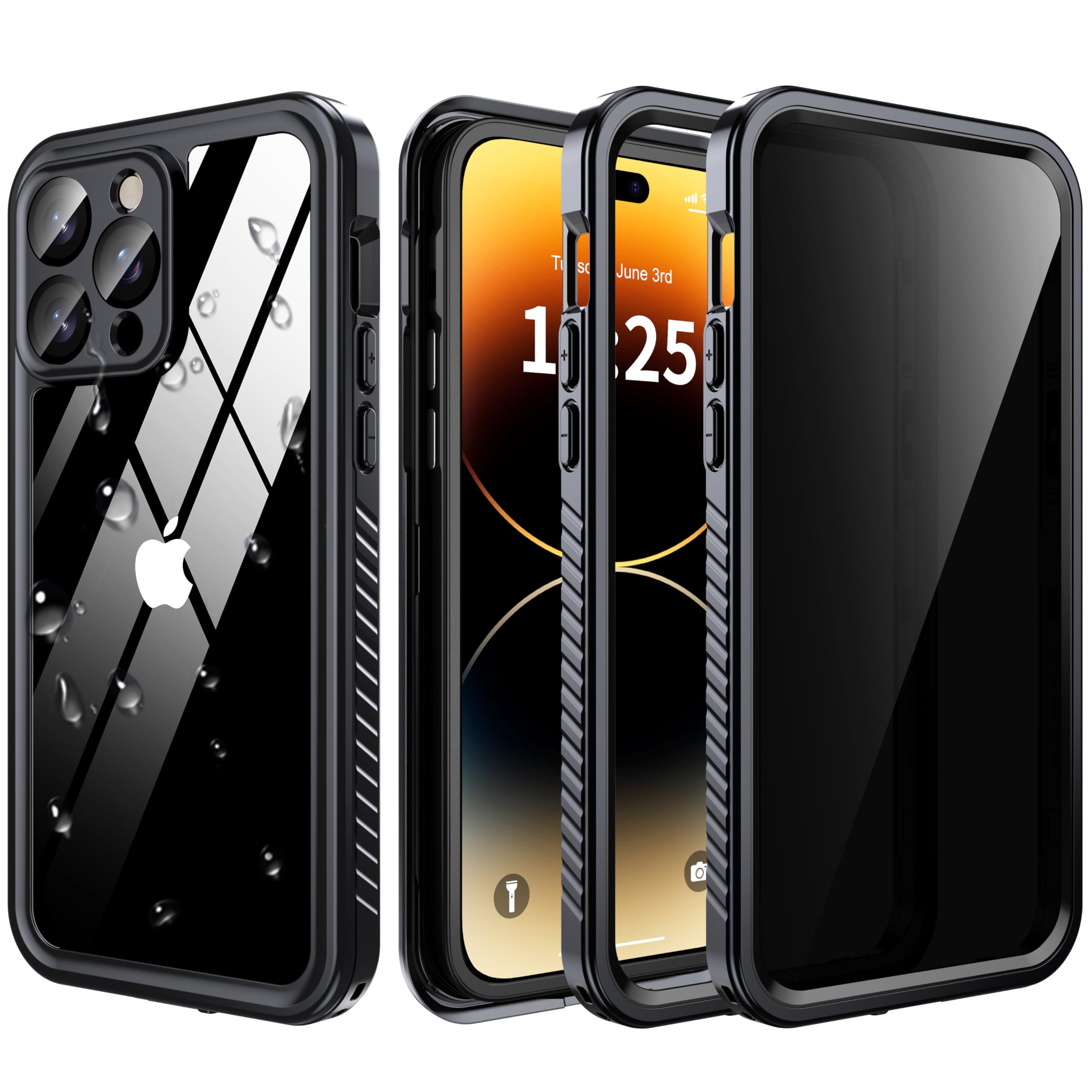 Photo 1 of AMILIFECASES for iPhone 14 Pro Max Case Waterproof - Built-in Privacy Screen Protector & HD Screen Protector [IP68 Underwater] Shockproof Dustproof Full Body Protection iPhone 14 Pro Max Phone Case