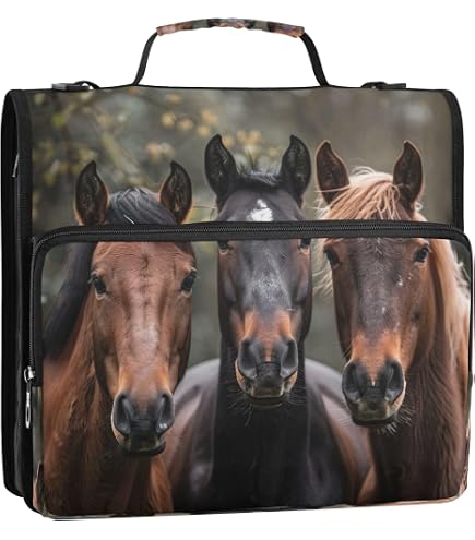 Zipper Binder Bag With Handle & Strap - 3 Ring File Organizer For School, Office, Travel