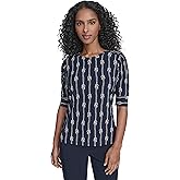 Tommy Hilfiger Womens Puff Sleeve Knit Top