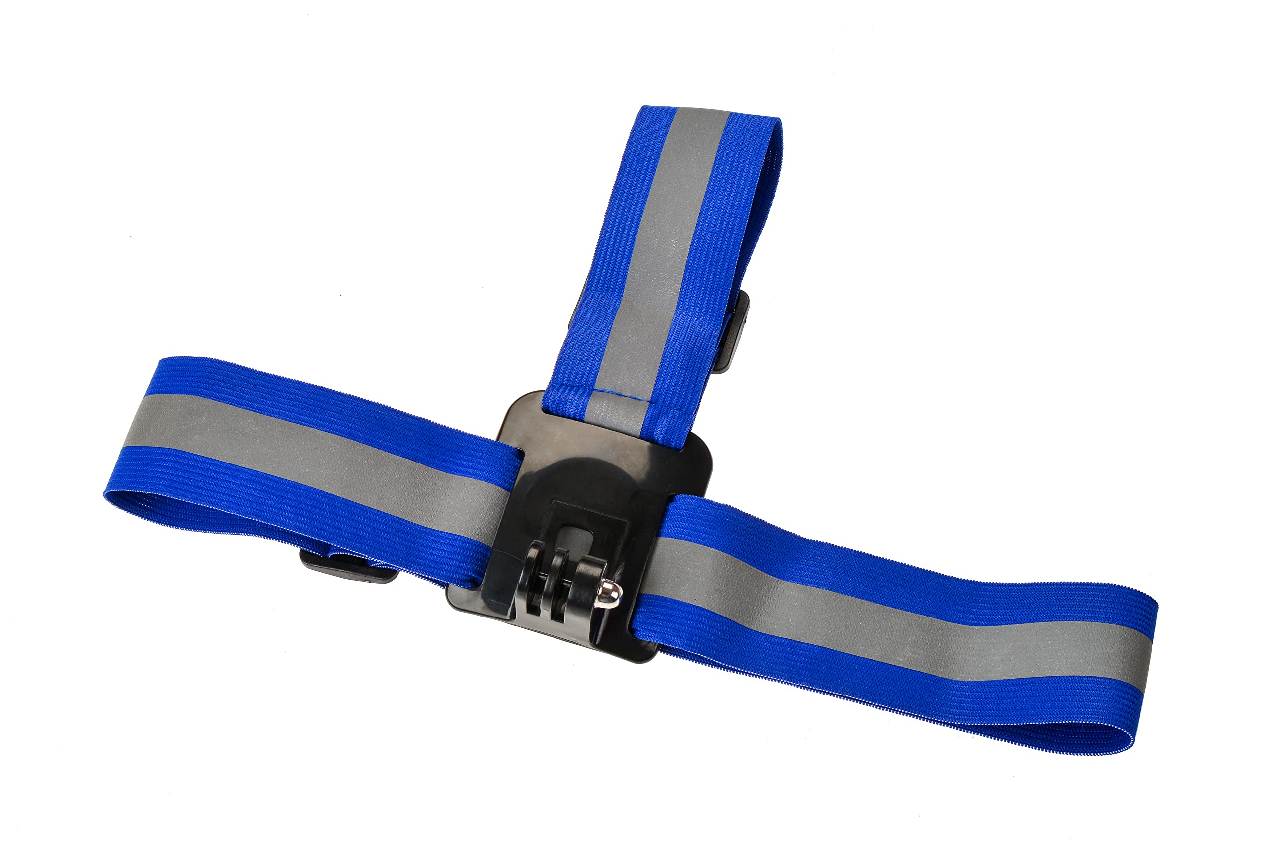 TECHALOGIC Reflective Head/Helmet strap compatible with GoPro Cameras(Blue Reflective)