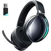 KOFIRE UG-06 Wireless Gaming Headset, 2.4GHz Bluetooth Gaming Headphones with Noise Cancelling Microphone, 3D Stereo Sound, 65Hr Battery Life Headset for PS5, PS4, PC, Switch, Mac, RGB Light, Black