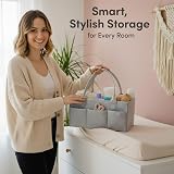 PUTSKA Nursery Storage Basket Baby Nappy Caddy Organizer 38x23x18cm view 8