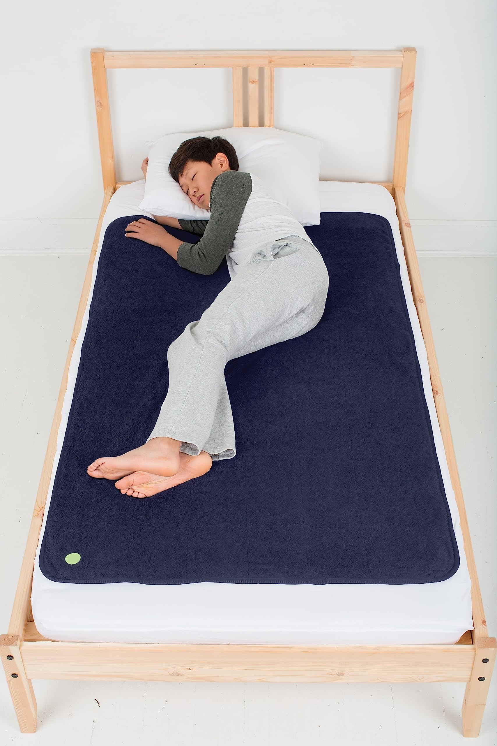 Photo 1 of PeapodMats Bedwetting & Incontinence Waterproof Bed Mat - Reusable Underpad. Secure Placement & Breathable. Washable. Enviro Friendly 3x5 (Navy Blue) Mattress Protector & Pee Pad for Kids & Adults