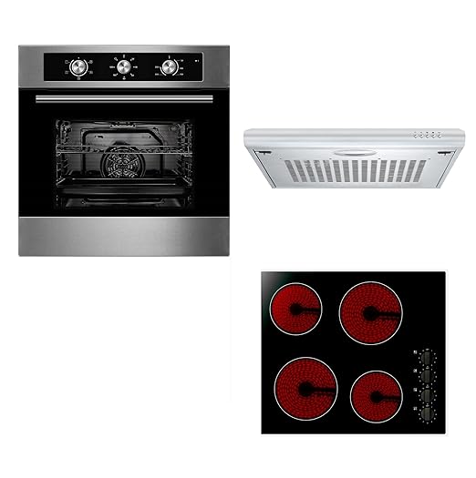 Unbranded Oven, Hob & Hood Package Cookology 60cm Builtin Electric