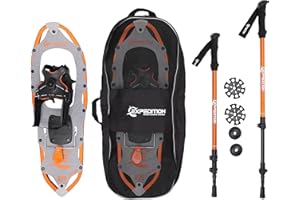CASCADE MOUNTAIN TECH Expedition SNØ Series Snowshoe Kit for Mountaineering and Snow Hiking - Perfect for Men and Women