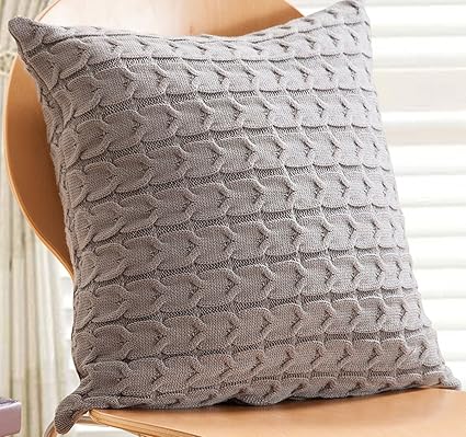 Amazon Com Andyicee 18 X 18 Cable Knitting Throw Pillow Case