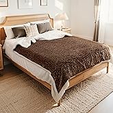 LUXIAN Electric Heated Blanket Full Size 72"x84" - Microplush & Sherpa Fabric Dual-Sided, 9 Heat Settings & 10 Hours Auto Off, Cozy Warming Throw for Office or Bed, Machine Washable, Leopard Print