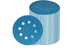 ZHONGHAINUO Orbital Sander Sandpaper 5 Inch 8 Hole Sanding Disc Hook and Loop Pads Sand Paper 120 Grit for Wood Metal 70 PCS Blue Aluminum Oxide Anti Blocking Rhombus Sanding Discs