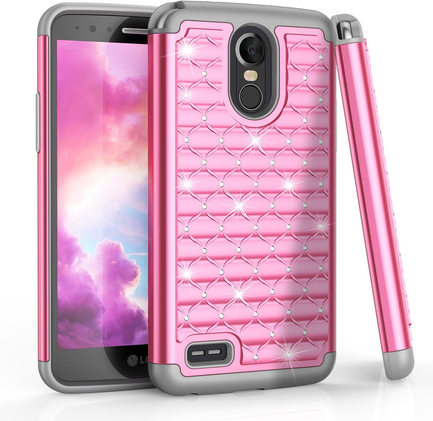 Best luxury bling rhinestone diamond crystal glitter clear case cover for lg phones