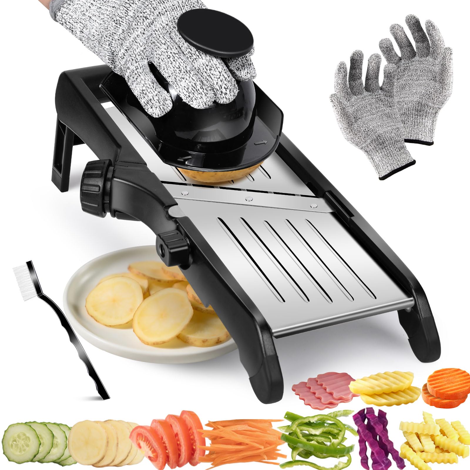 Pawchop Mandoline Slicer with 10 Blades&Hand Guard, Safe Mandoline Food Slicer for Potato Cabbage Fruit, Professional Chef-Grade Vegetable Cutter for Fast, Precise Cuts, Easy to Clean, Kitchen Gadget — image 1