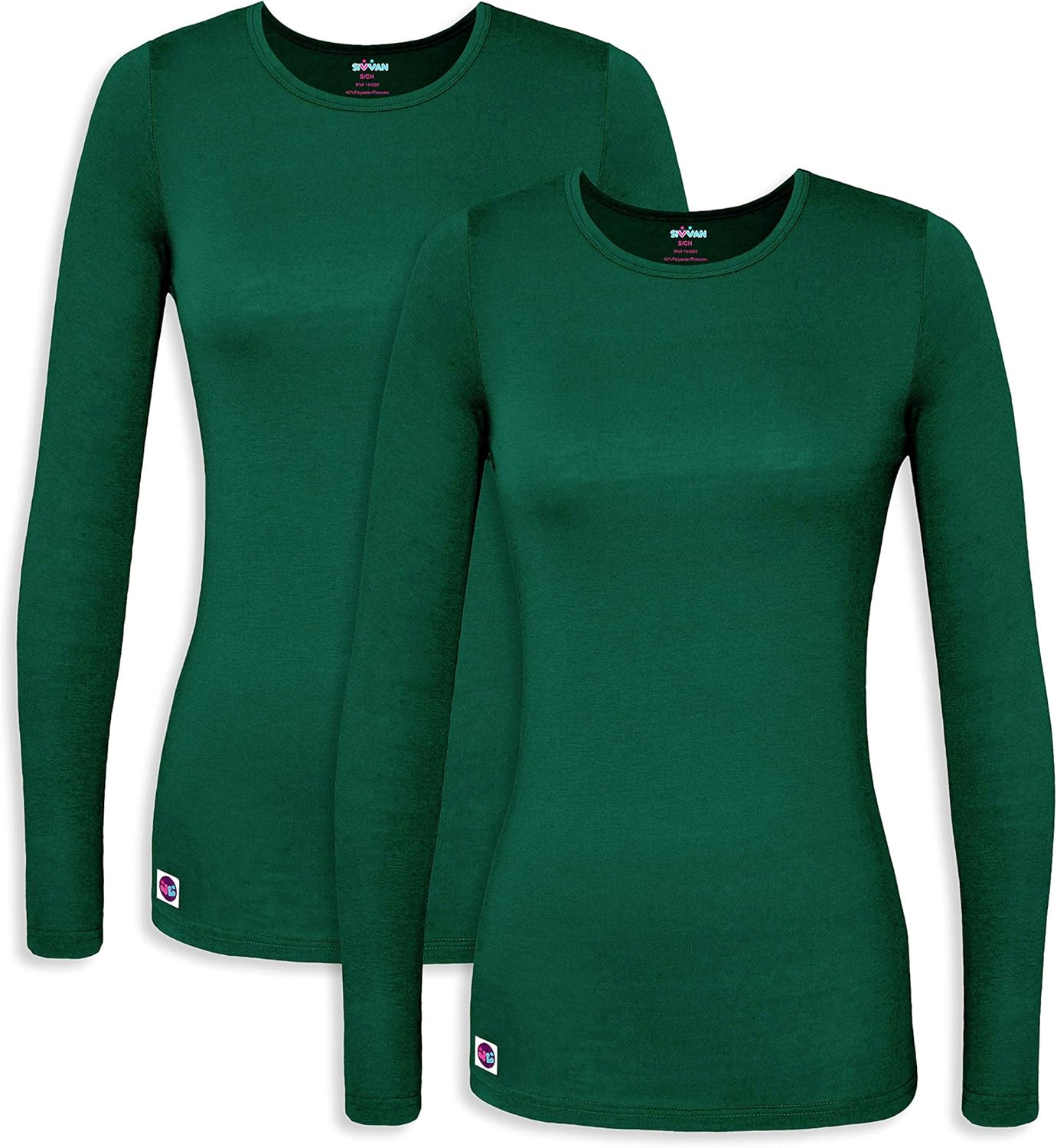 Sivvan 2 Pack Women's Comfort Long Sleeve T-Shirt/Underscrub Tee at  Women’s Clothing store