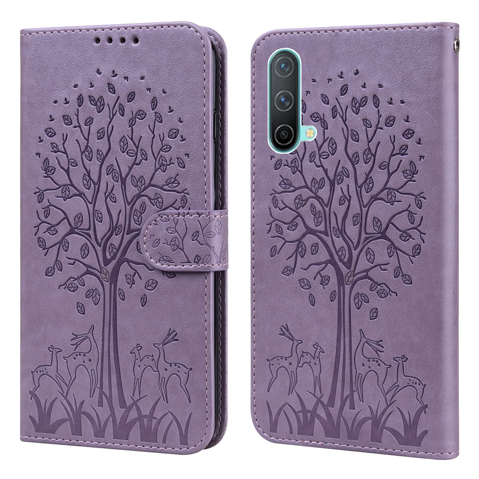 GLANDOTU Case for OnePlus Nord CE 5G 6.43 inch, Flip Wallet PU Leather Cover with Card Slots and Stand Function for 1+ Nord CE 5G Phone Cases【Purple】 — image 1