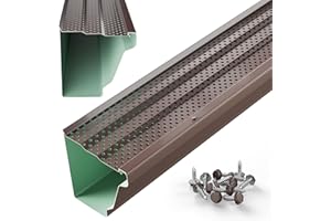 Waterlock 5" Gutter Guards Leaf Protection, Domestic Aluminum Gutter Covers 5 Inch (200 Feet, Royal Brown)