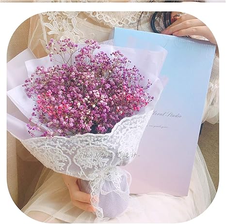Amazon Co Jp ドライフラワー デイジー ヒナギク 美しい 花束 花 箱 友達 誕生日プレゼント 写真の小道具 家具 少女紫满天星 ホビー 通販