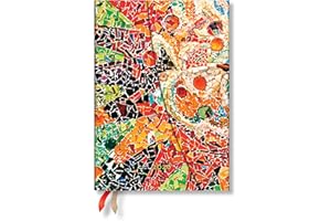 Paperblanks | 2026 Gaudi's Sun | Gaudi's Mosaics | 12-Month Planner | Midi | Horizontal | Wrap | 160 Pg | 100 GSM
