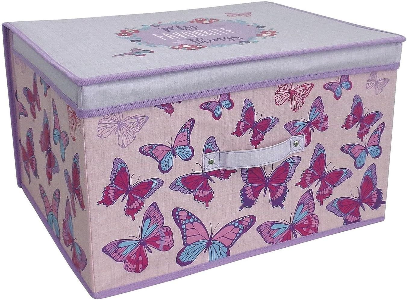 Large Collapsible Jumbo Storage Box Folding Storage Chest Kids Room Tidy Toy Box (Butterfly